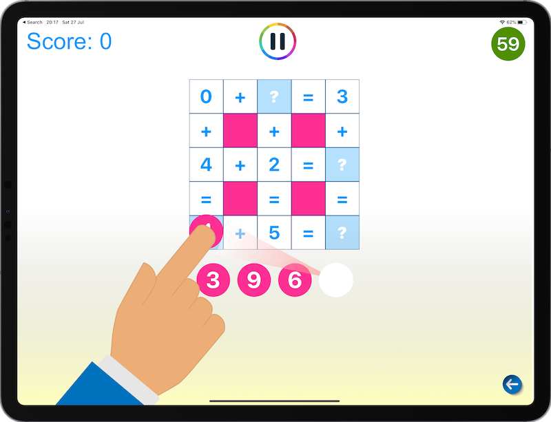 Kids Love Maths Missing Number Puzzle Screen